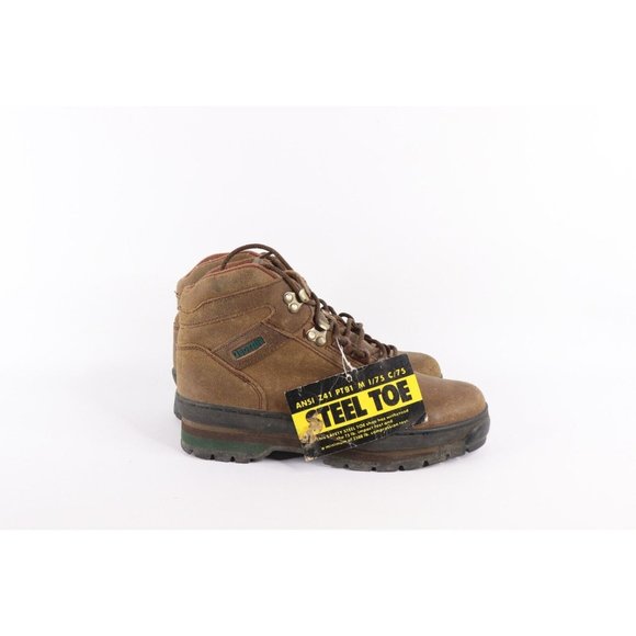 NOS Vintage 90s Mens 6.5 Steel Toe Leather Ankle Chukkas Chukka Boots Brown main image 6